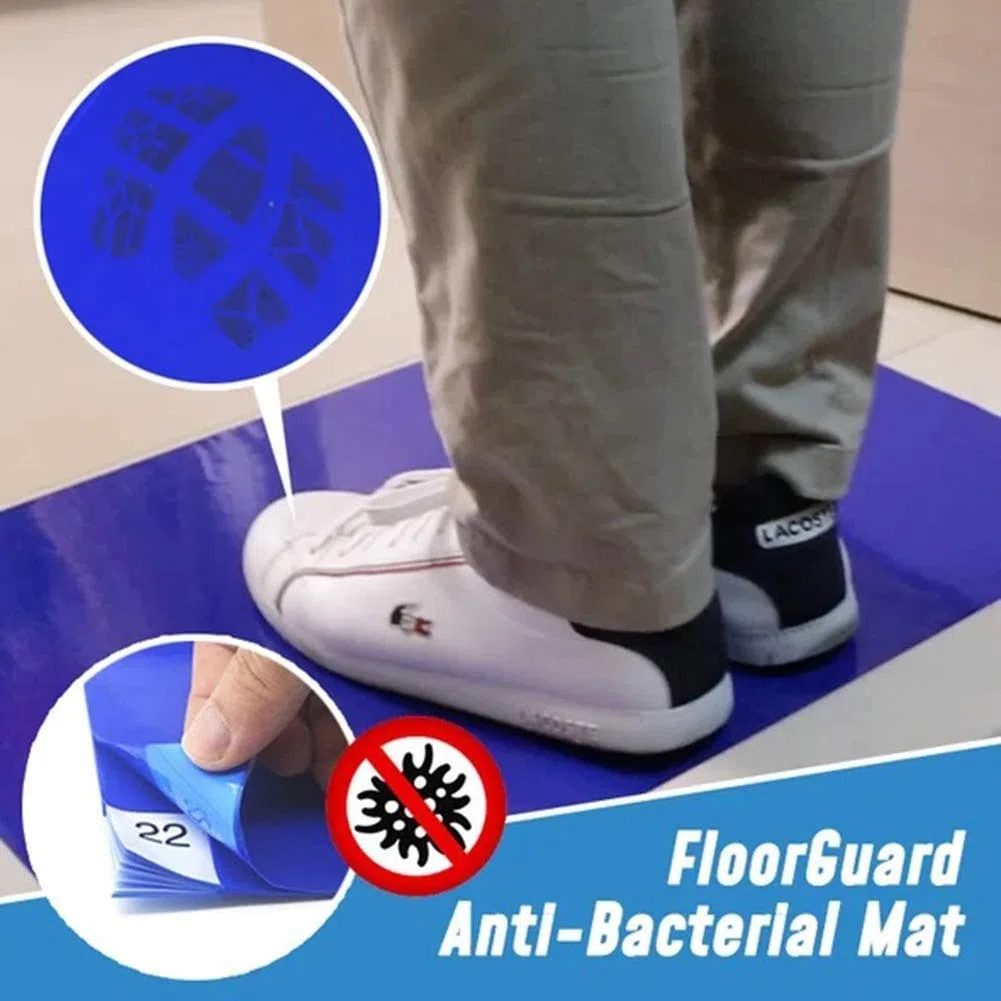 30 hojas de alfombra descontaminante Bprtcra alfombrilla antibacteriana extraíble, PVC para alfombras, alfombrilla adhesiva en polvo mate, limpieza sin polvo (60 x 90 cm)