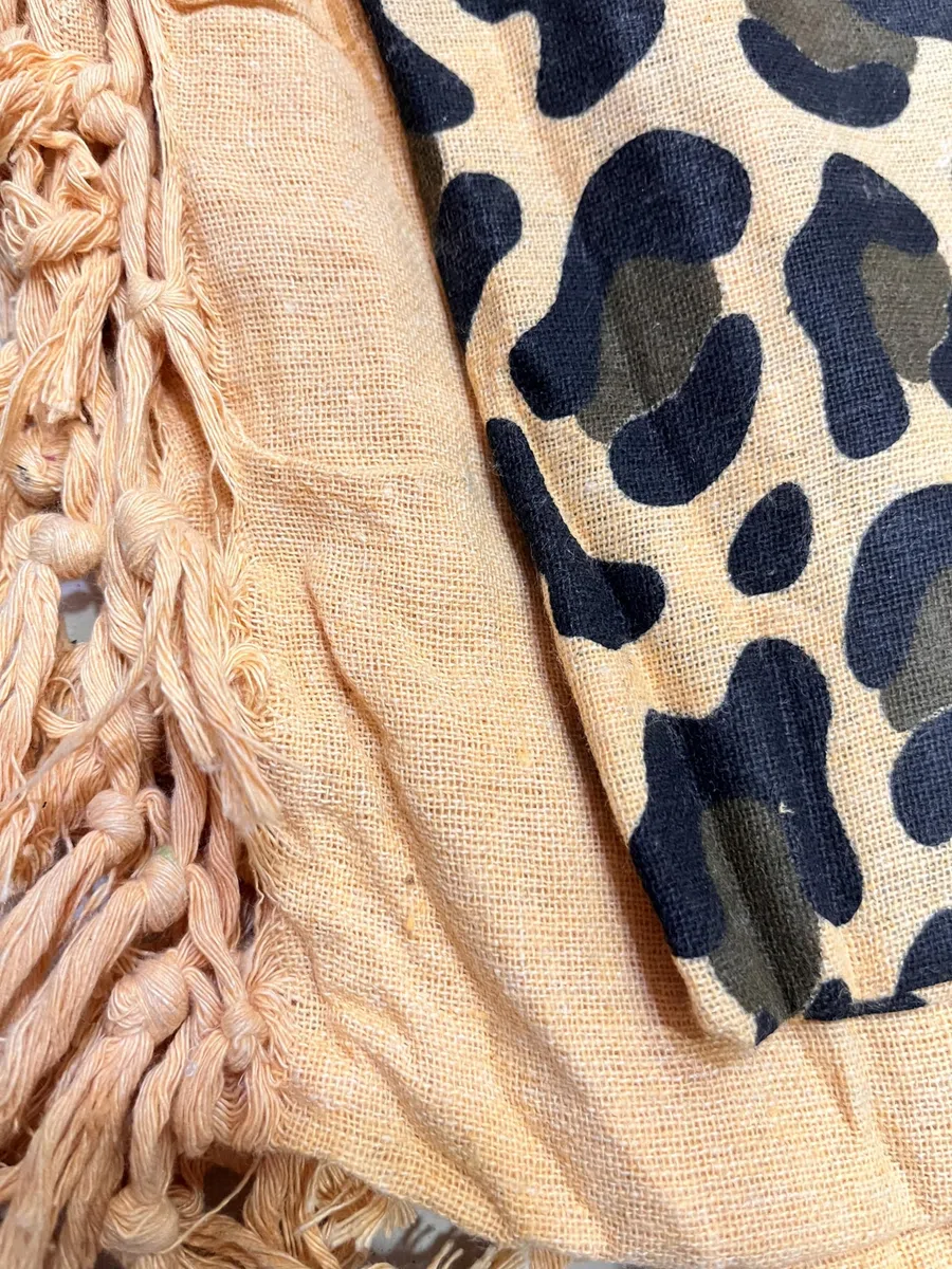 HCZ Colchas multiuso India, Tapiz decorativo de pared, Estilo hippie étnico,100% algodón,tamaño grande 210x240cm (leopardo)