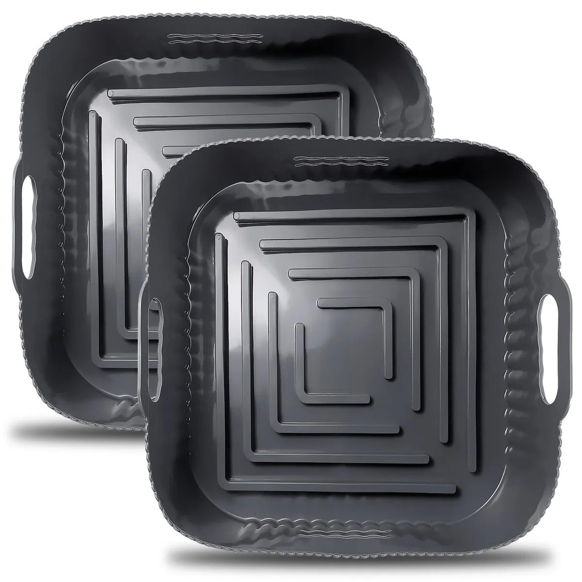YINGRACE 23CM Molde Silicona Freidora de Aire, 2PCS Cuadrado Accesorios Freidoras de Aire para COSORI 6L/6,2L/6,4L, Cecotec 7,6L, Reutilizable Accesorios Freidora sin Aceite en lugar de Papel de Horno