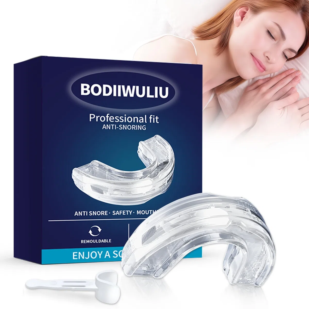 La Férula para Roncar,Dispositivos Anti Ronquidos, Antirronquidos Para Dormir,Dispositivos Ajustable y Reutilizable Anti Ronquidos, Mejorar la Cómodo calidad del sueño(Caja de color)