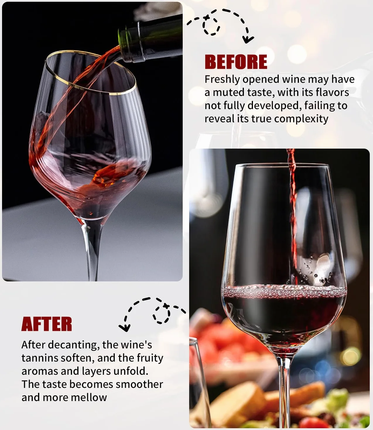 Set de Lujo Decantador de Vino Aireador con Tapón al Vacío y Sacacorchos Elegante