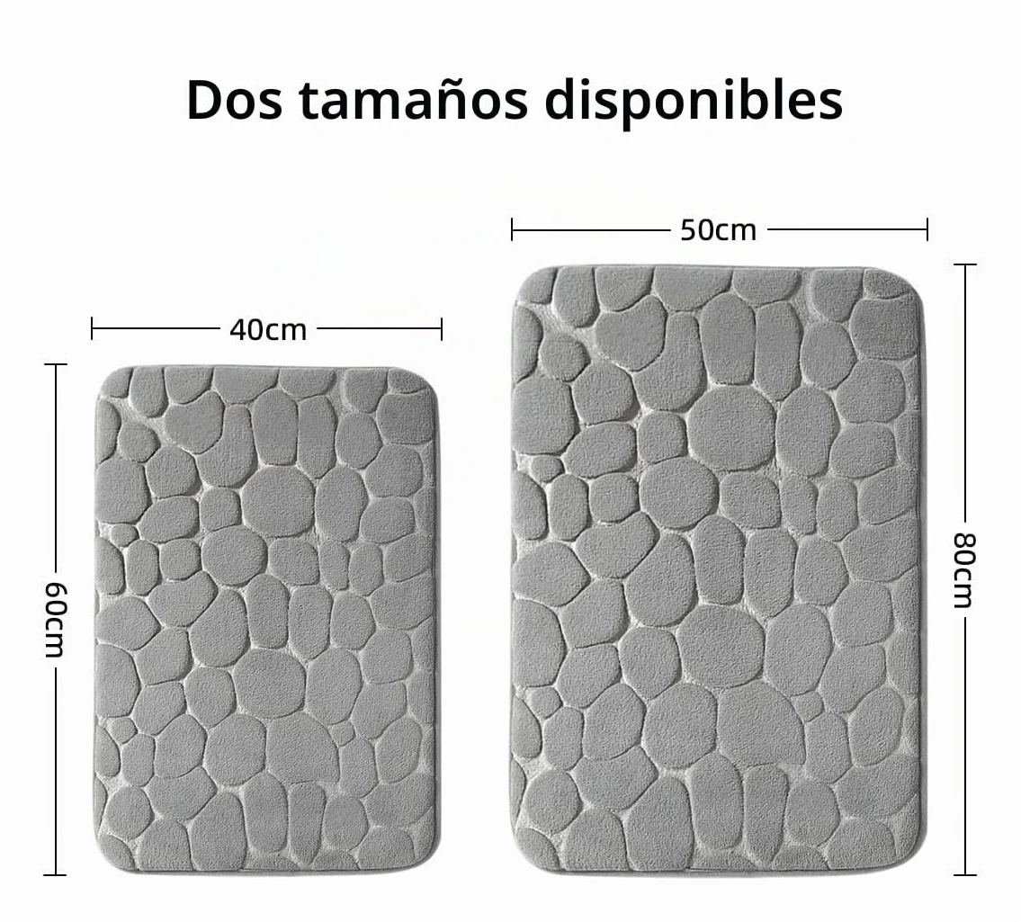 Chakme Alfombrilla de baño, Espuma viscoelástica, Absorbente, Alfombrilla de ducha 43 x 61 cm, Gris Claro