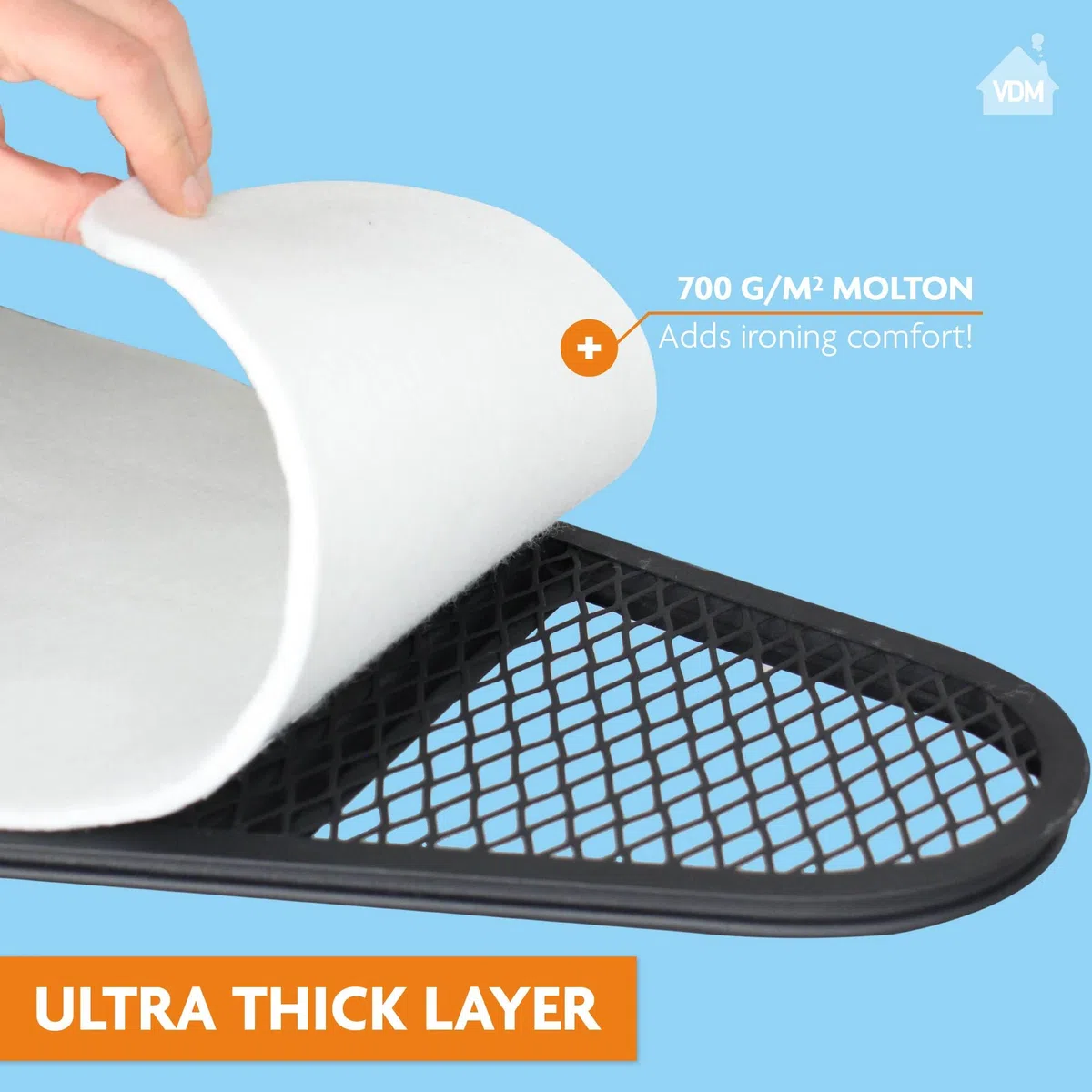 MULETÓN DE Tabla Planchar 140x55cm Relleno Extra Grueso [700g/m²] - Tapet para Tabla de Planchar Cortado a Medida Apto para planchas de Vapor - Apto para Todas Tablas de Planchar