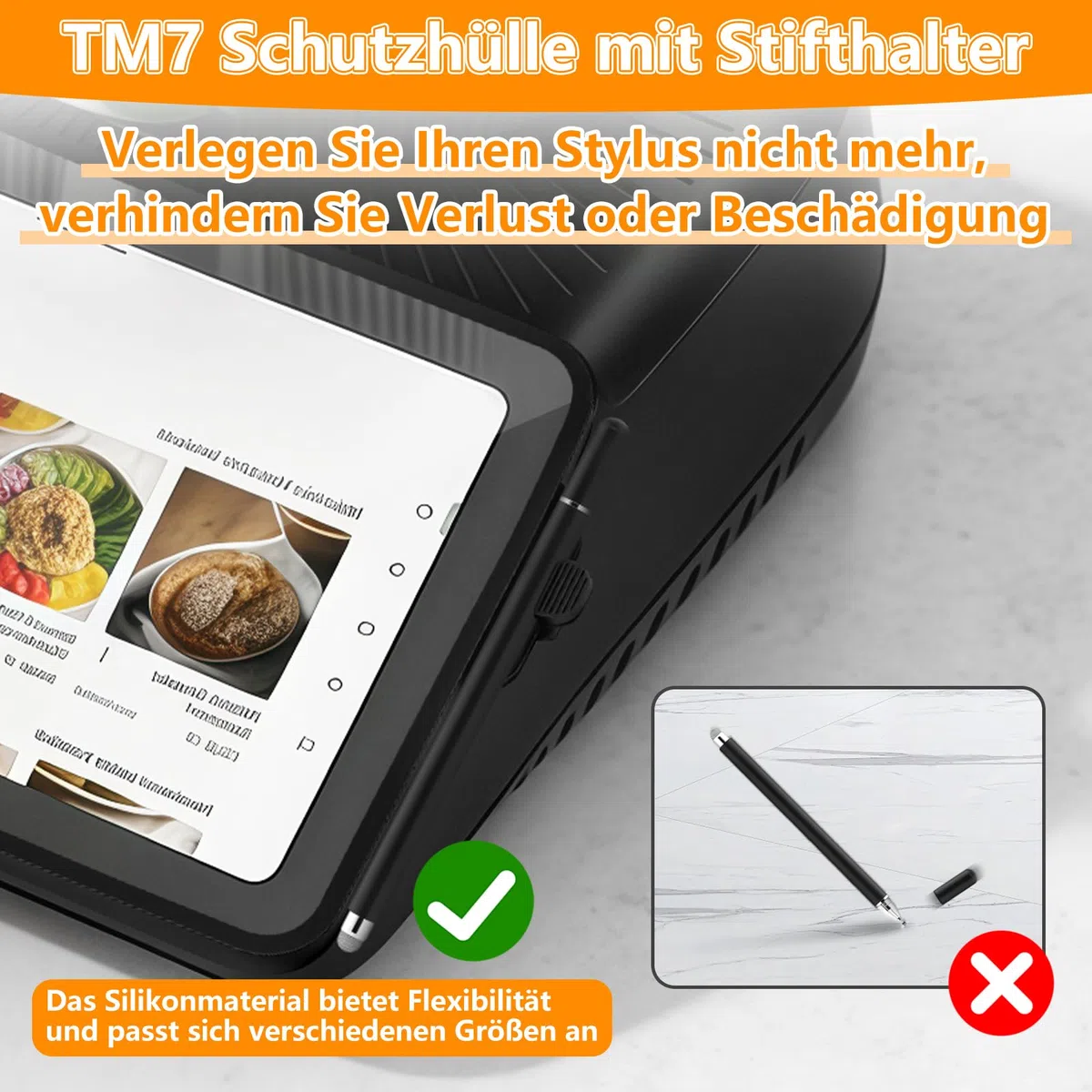 SelfTek Pack De 3 Protectores de Pantalla para TM7-2PCS Protectores de Pantalla, Marco Protector, Película Protectora de Vidrio 9H Resolución Resistente a Los Arañazos para TM7