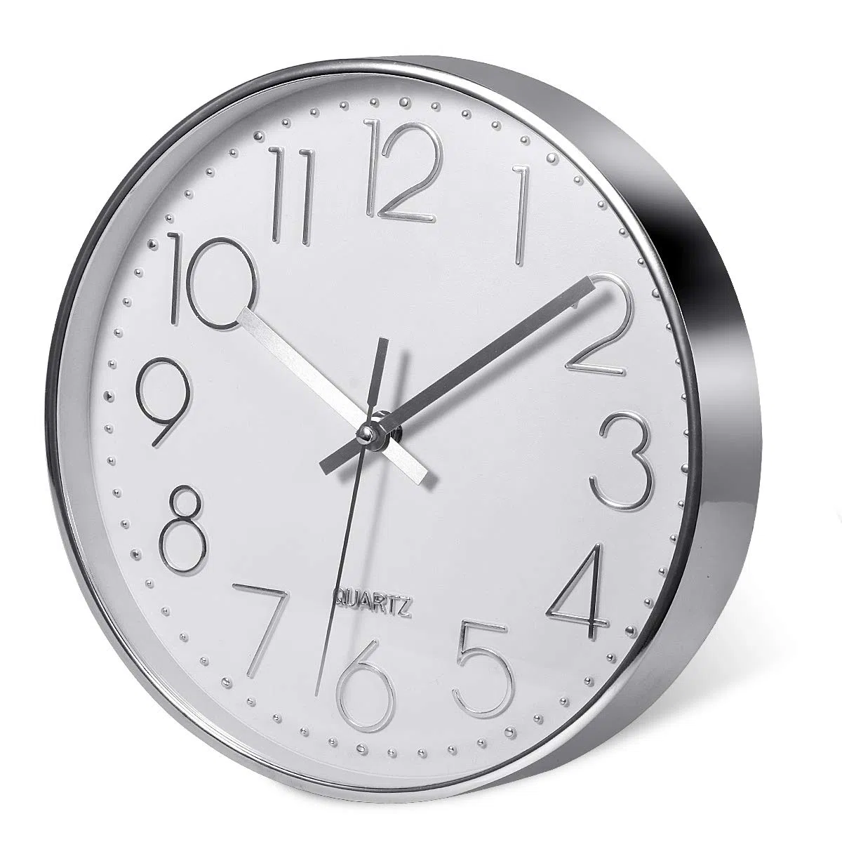 Delgeo Plata Reloj de Pared, Decoración de Pared, Moderno Reloj Cocina Pared Silencioso para Hogar/Oficina/Cocina,Plata (30cm/12'')