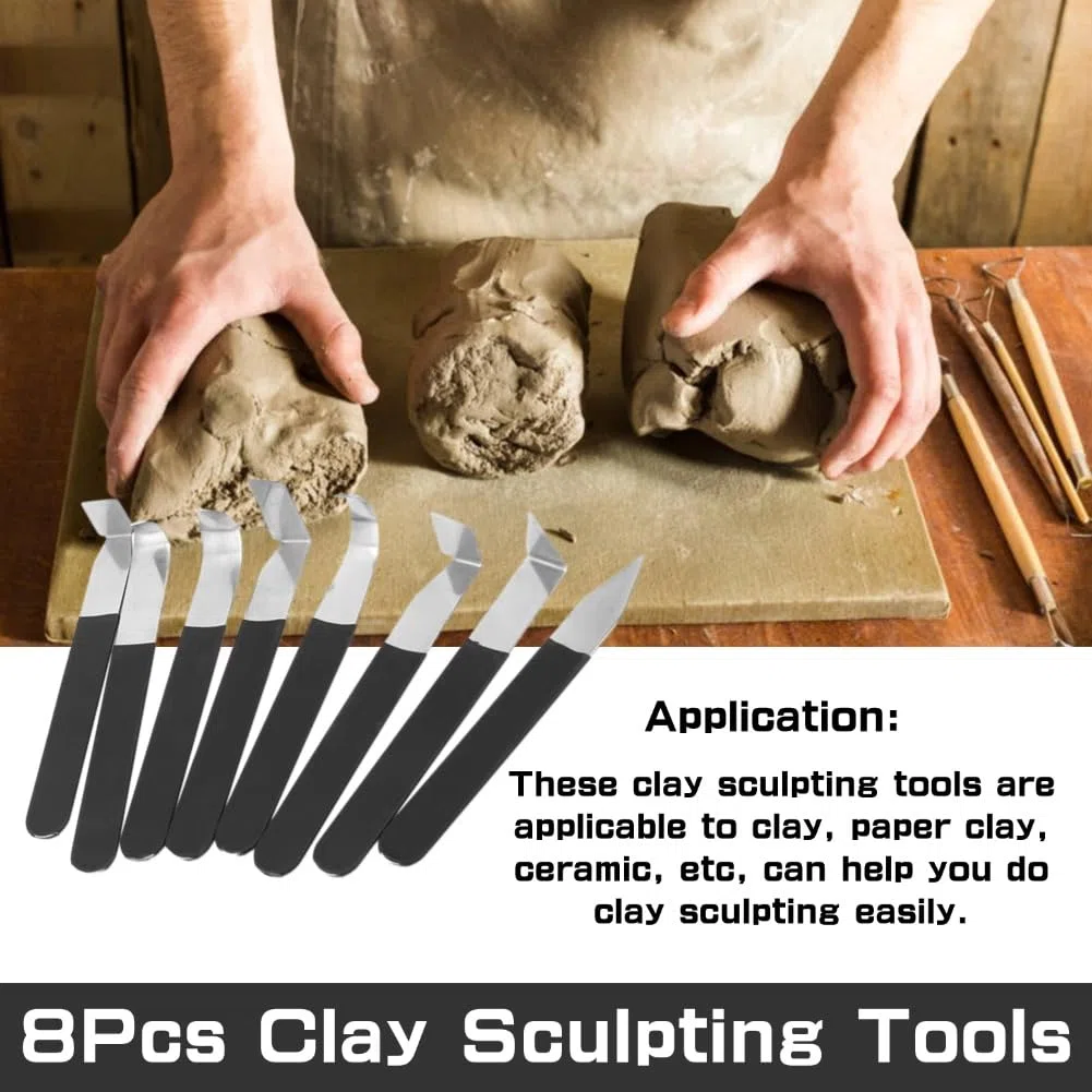 8 paquetes T?pferwerkzeug-Set Keramik Metall Kopf Skulptur Werkzeuge Shapers Keramik Schneidwerkzeuge Zubeh?r Carving Lehm Skulptur Modellierung