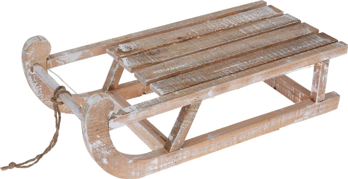 Trineo Madera con Luces led 50x24x16,5cm