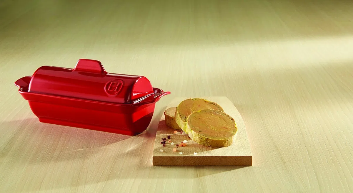 Emile Henry Medallón de cerámica Foie Gras Terrine 24,5 x 10,5 x 10 cm Carbón vegetal