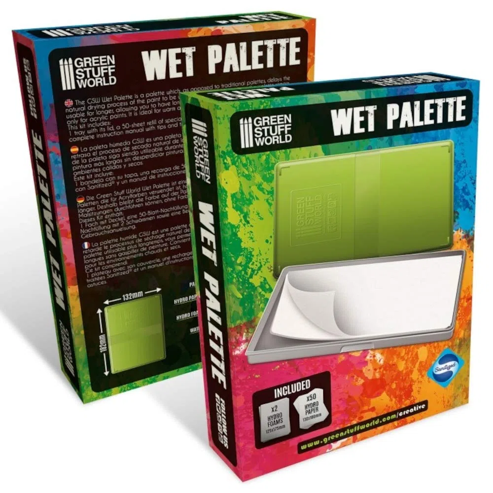 Green Stuff World Paleta Humeda - Wet Palette Antibacteriana para Pintar Figuras Miniaturas con Pintura acrílica