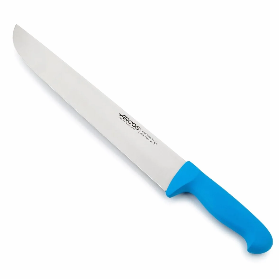 Arcos Cuchillo Cocinero Profesional - Hoja de Acero Inoxidable NITRUM 350 mm - Durabilidad y Corte Superior - Mango Polipropileno Azul - Serie 2900