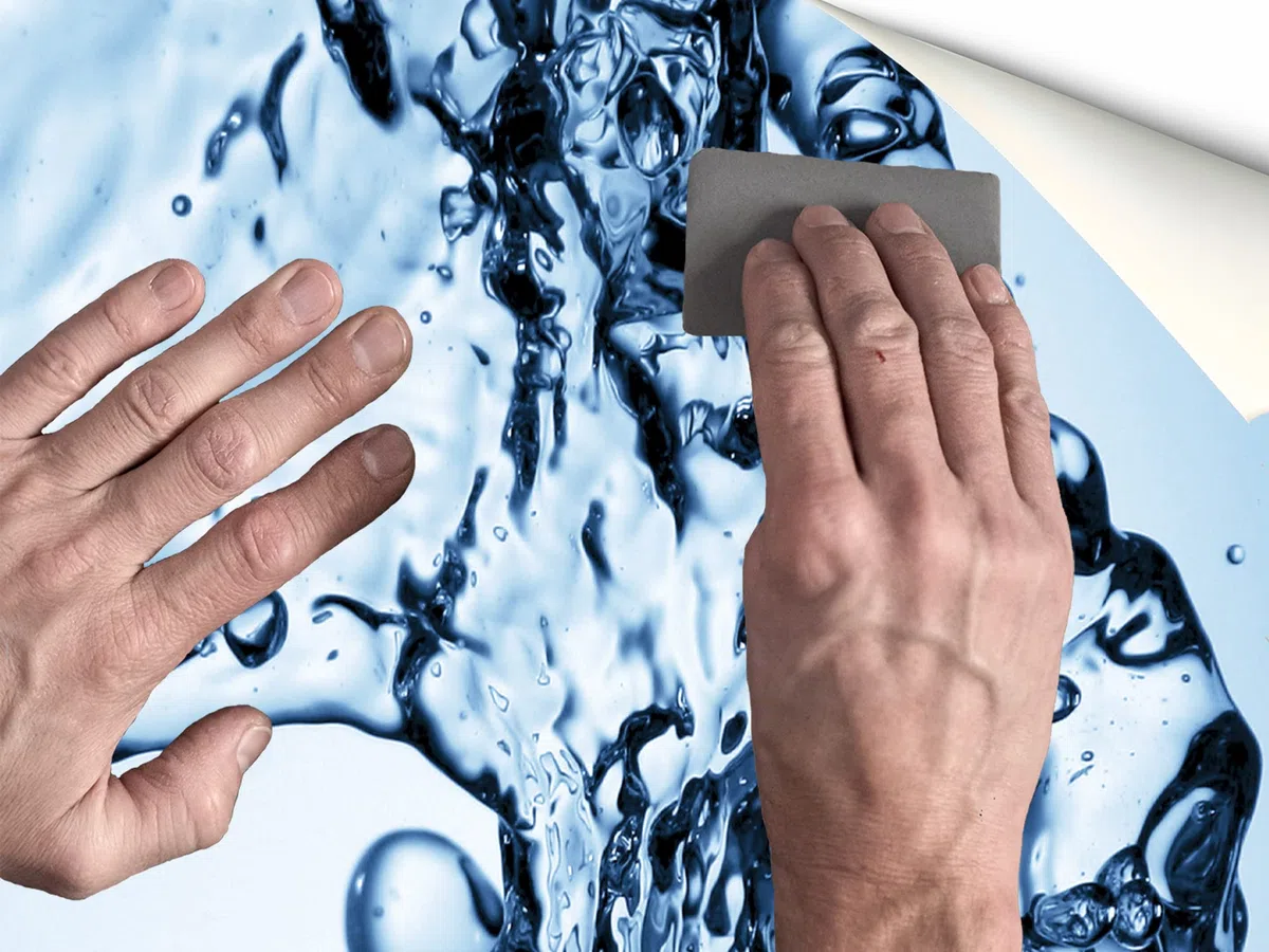 Vinilo para Frigorífico aguas agitadas | Varias Medidas 185x70cm | Adhesivo Resistente | Pegatina Adhesiva Decorativa de Diseño Elegante
