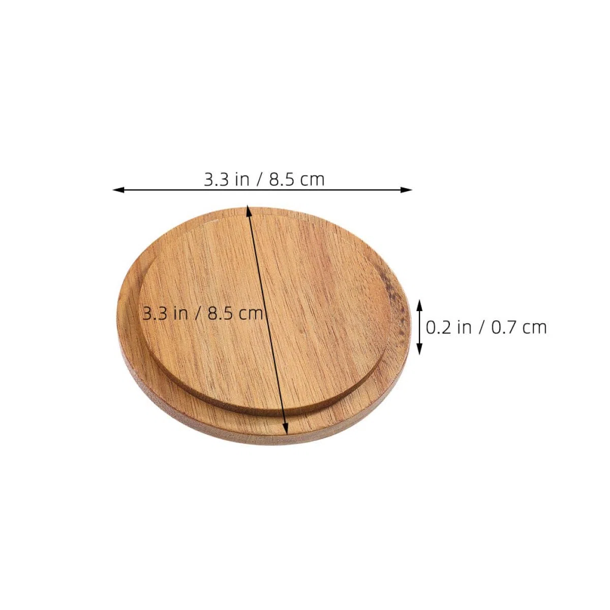 Tapas de Madera para Vasos de Vidrio y Cerámica 4 Unidades Redondas de Madera de Acacia 85 CM Fundas Reutilizables Multiusos para Tazas Cubiertas para Decoración y