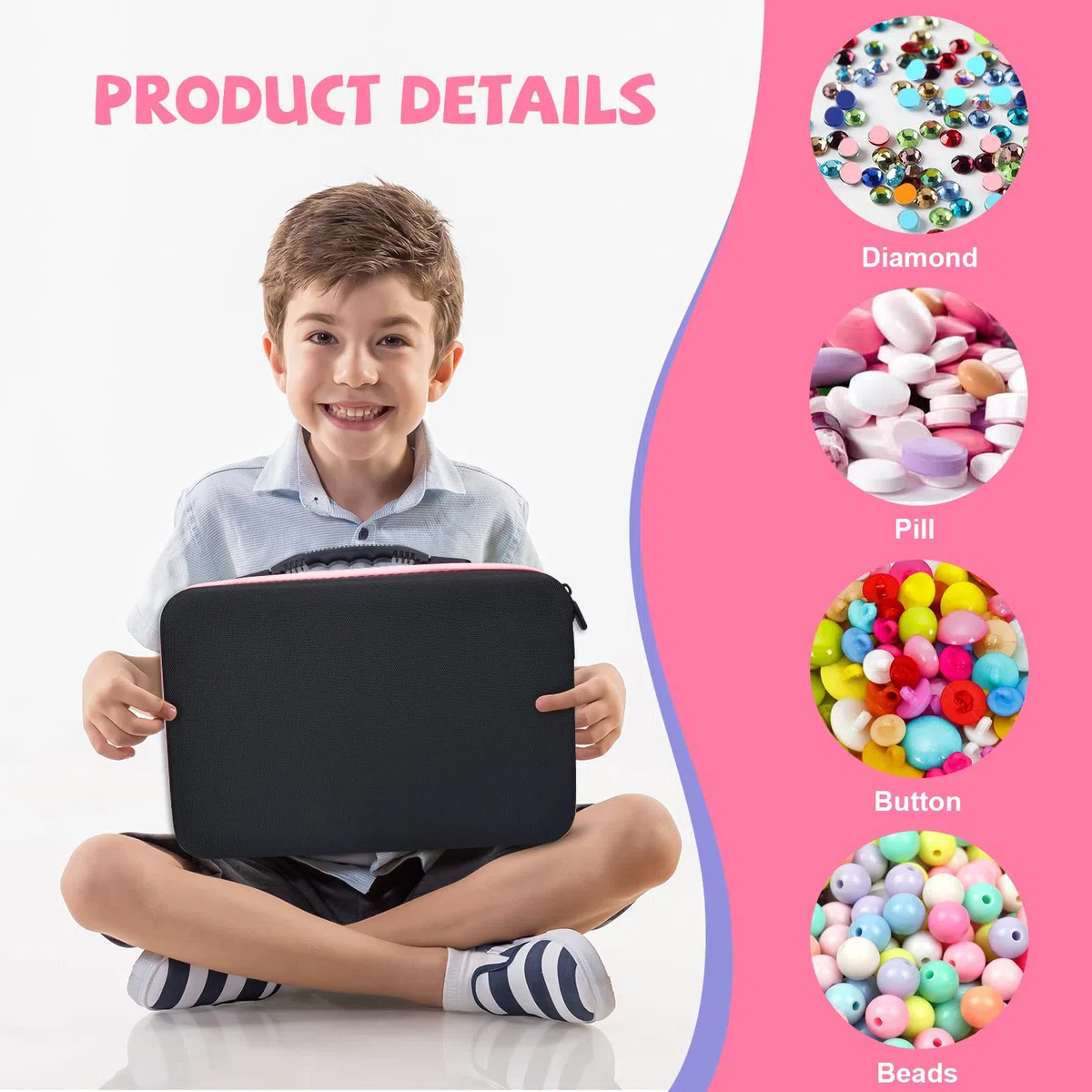 Diamond Painting Kit Completo,Contenedores de almacenamiento de pintura de diamante,70 Ranuras Diamond Painting Accesorios,Portátil,para Diamantes,Joyas