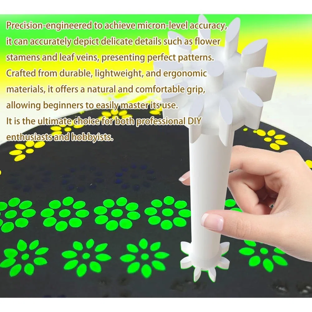 Herramientas para Pintar Pétalos de Flores por Puntos, Herramienta para Punteado de 10 Pétalos, Herramientas para Flores de Doble Cara, Sellos Florales para Hacer Tarjetas.