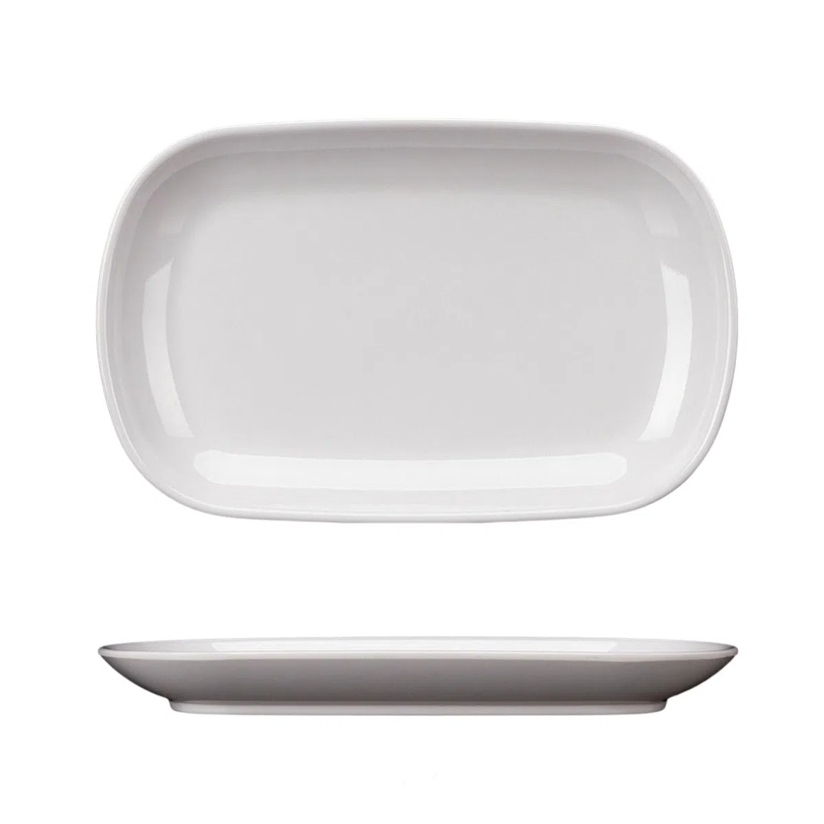 Bollos al vapor para desayuno, albóndigas, plato de fideos fritos, dim sum rectangular, plato frío, plato de aperitivo-1310 blanco de 10 pulgadas