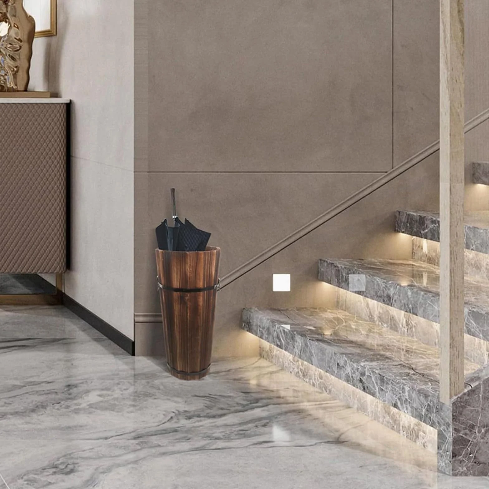 Genérico Soporte De Paraguas De Madera - 38x17cm Paragüero De Madera Multifuncional | Soporte Duradero Diseño Elegante Para, Pasillo, Patio, Hogar, Oficina, Dormitorio