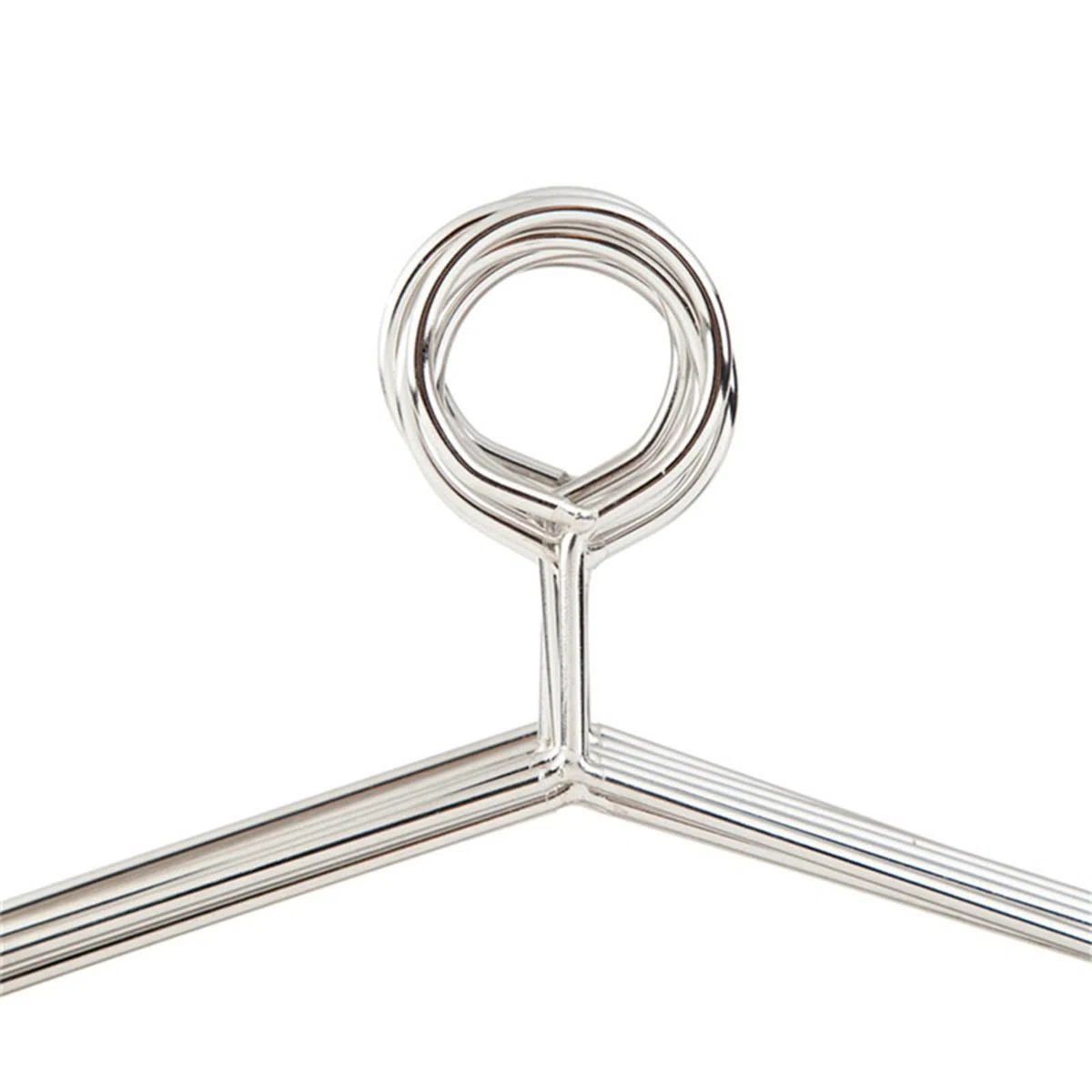 10 perchas de seguridad de acero inoxidable para ropa, de metal, antirrobo, para trajes, estilo hotel, con cierre de anillo cerrado