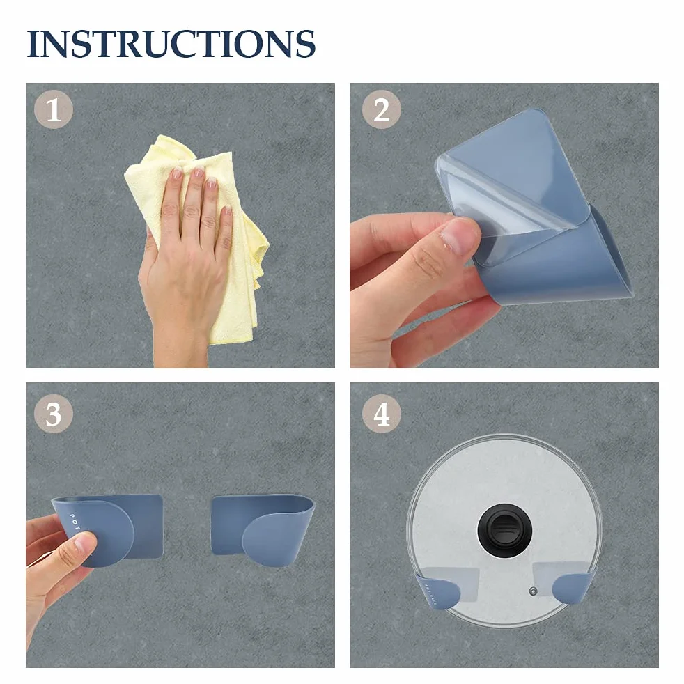 Paquete de 8 Rejilla para Tapas de Ollas de Pared - Soporte y Organizador Grande para Tapas - Estante Azul
