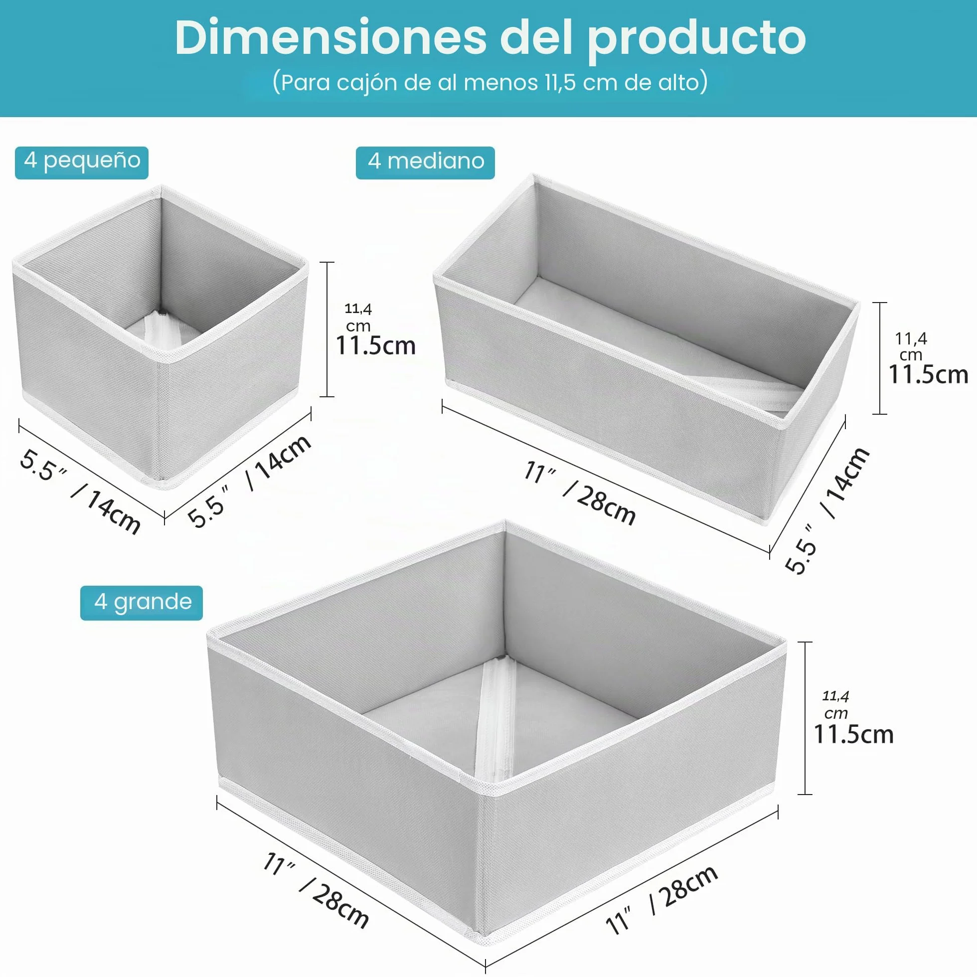 Vtopmart Paquete de 12 Organizador Cajones Plegables para Calcetines Ropa Interior