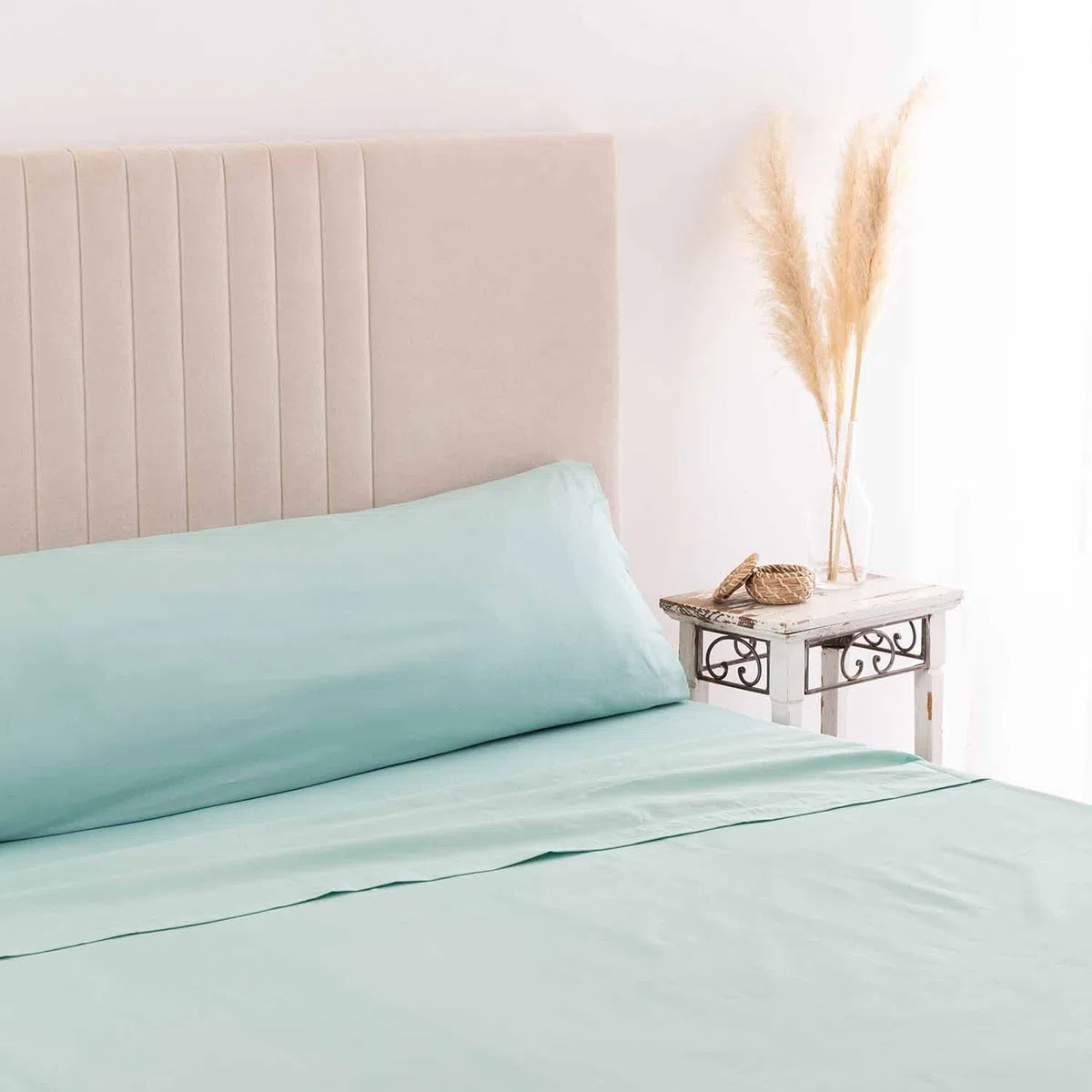 Sábana Encimera Classic | 100% Algodón | Sábanas con 144 hilos | Suave y de Calidad | Elegancia Natural | Estilo Informal | Para Cualquier Estación del Año |Cama 180 |Color Aguamarina