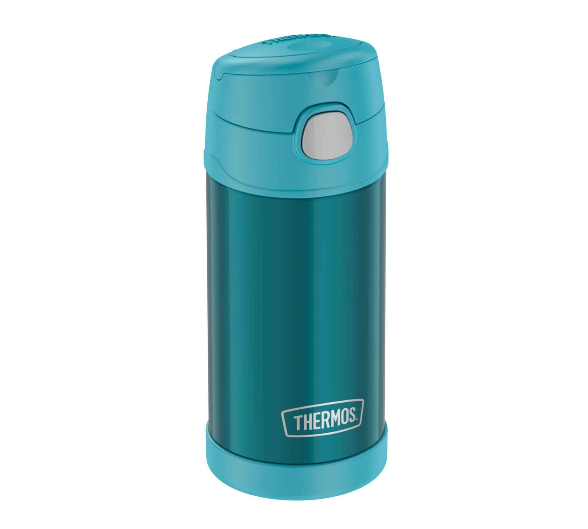 THERMOS Kids Funtainer Straw Bottle 0,35 l, termo para niños de acero inoxidable, con pajita, frío 12 horas, absolutamente hermético, para escuela, guardería, pausa