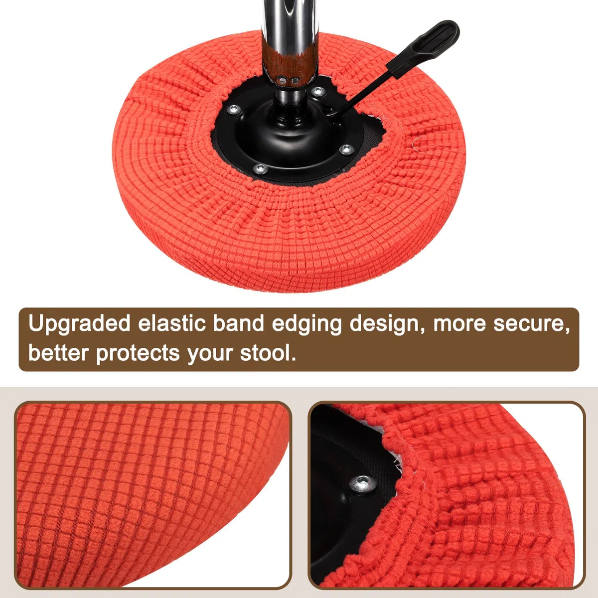 QUARKZMAN 2uds Mejoradas Redondo Fundas para Bar Taburete y Silla Naranja