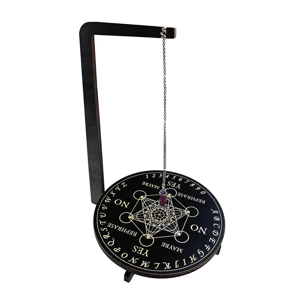 Soporte para Péndulo,Juego De Tablero De Adivinación con Péndulo - Suministros Verticales Místicos para Meditación Limpieza Espiritual Lectura De Tarot Configuración De Altar