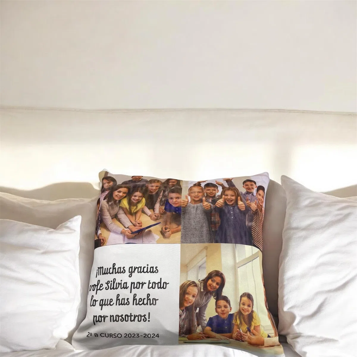 CALLE DEL REGALO Cojín Personalizado con Foto | Incluye Relleno | 40 * 40 cm (con Fotos y Texto)