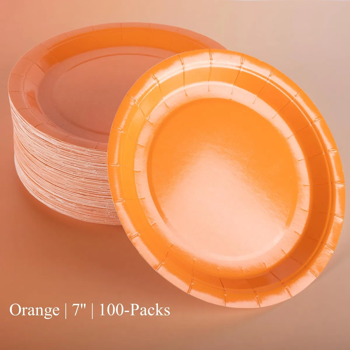 CEILIWEN Paquete de 100 platos de papel naranja – Platos redondos de 18 cm de color sólido para fiestas, cumpleaños, día de Acción de Gracias, Halloween, para catering y eventos (naranja, 7 pulgadas)