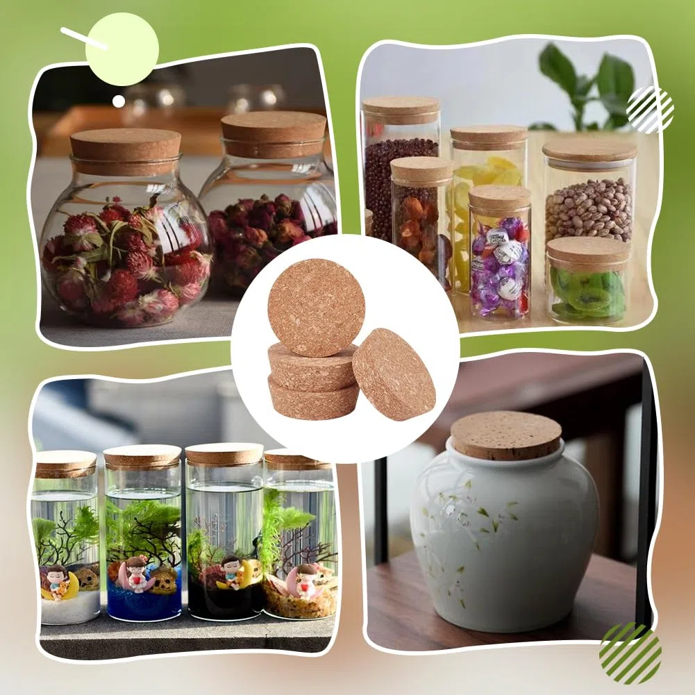OLYCRAFT - Tapas de corcho (4 unidades, 7,5 ~ 8,5 cm, tapas de botella de madera, tapas cónicas, tapas cónicas, tapas de madera, tapas para botella de vino, tapón de boda, cocina