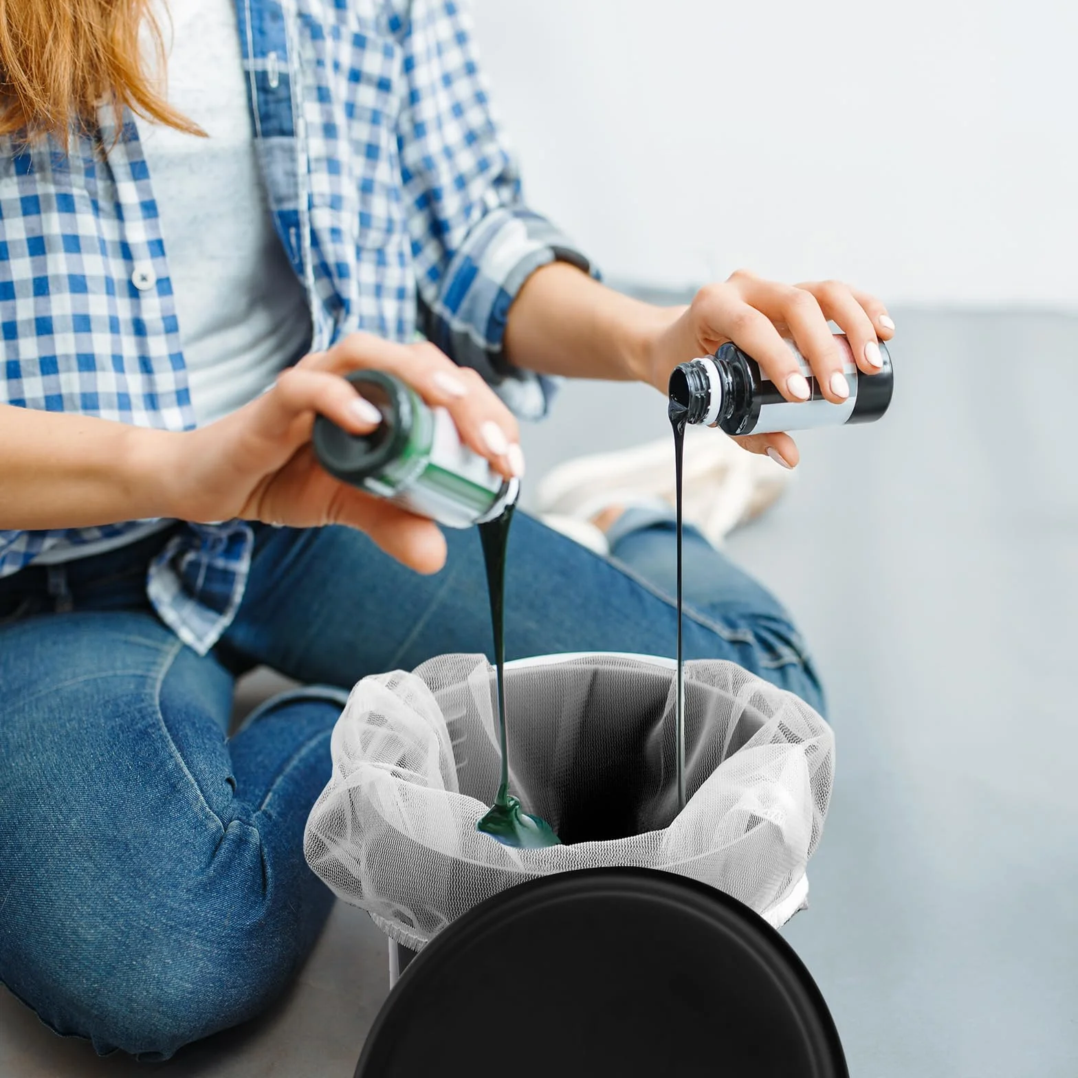 6uds Colador de Pintura 1 Galón, Color Blanco Colador de Cubo de Pintura con Espátula de Plástico Bolsa de Filtro de Malla Fina para Pintura y Líquido para Jardinería con Pintura