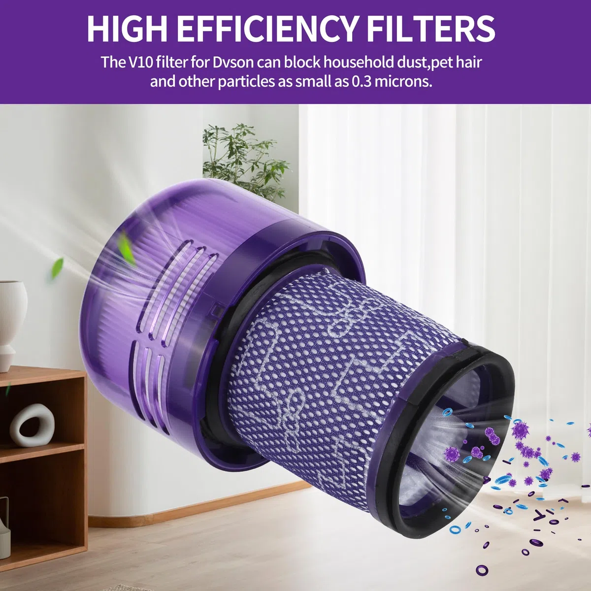 3 Piezas Filtro para Dyson V12, compatible con filtros de repuesto para Dyson V12, compatibles con aspiradora para Dyson V12 Detect Slim Absolute Extra,Replacement Part # 971517-01