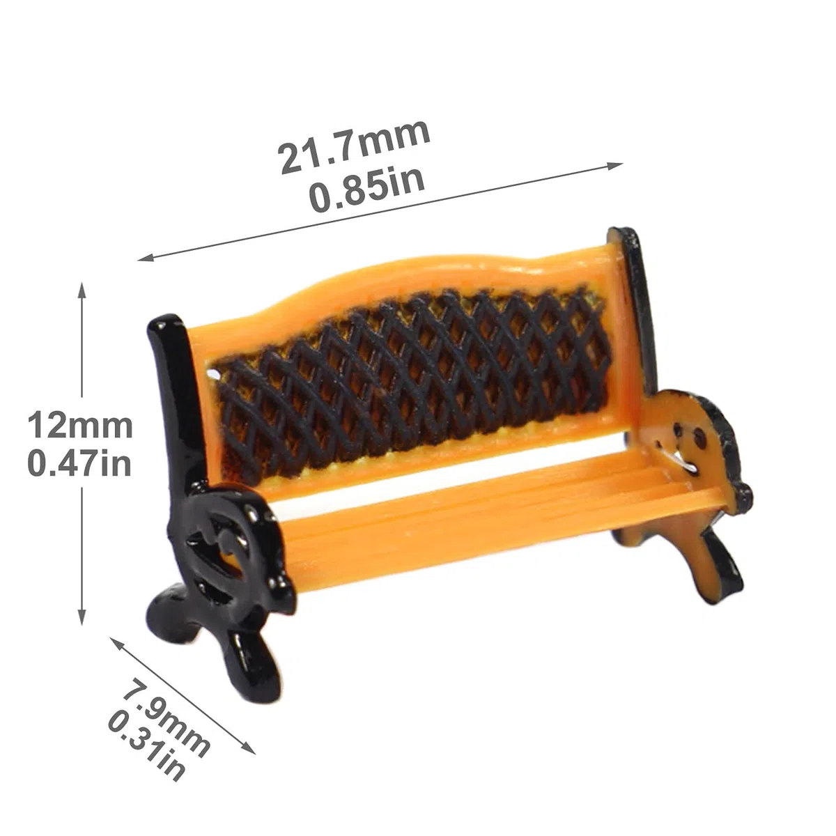 Evemodel 12 sillas de ocio, sofá, banco, modelo de ferrocarril, 1:87 H0 (naranja y negro)