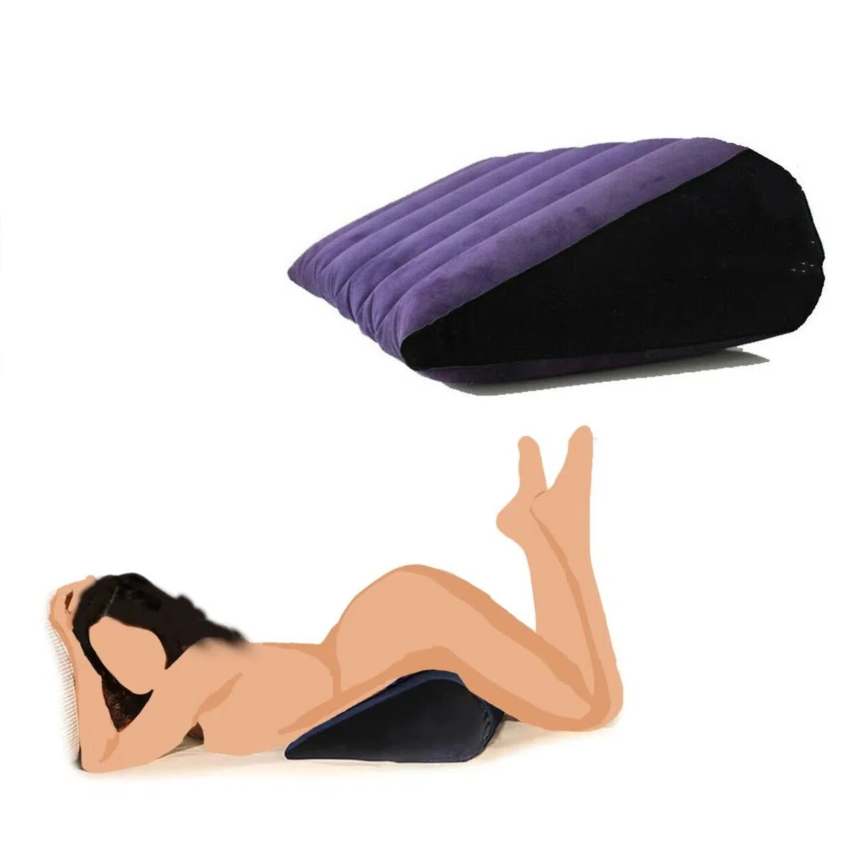 Almohada Inflable mágica asistida Entrada de Aire cojín Triangular con reposabrazos portátil Plegable Fuera de la Puerta colchón de posicionamiento