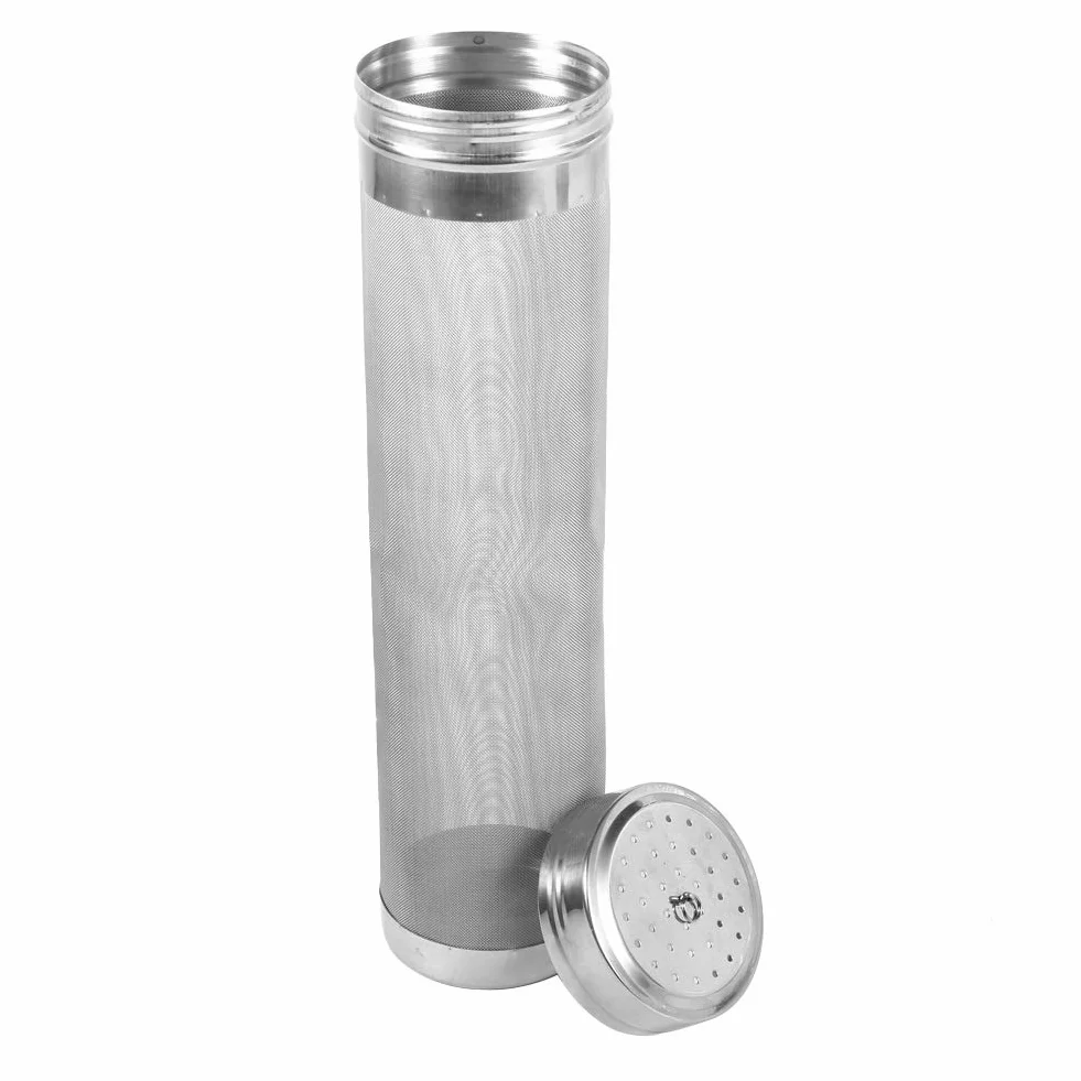 Nikou Filtro Homebrew Hop - Filtro de elaboración de cerveza, Filtro de filtro de cerveza de acero inoxidable Homebrew Beer Tolva de vino 300 micras 29cm x 7cm (11in x 2.7in)