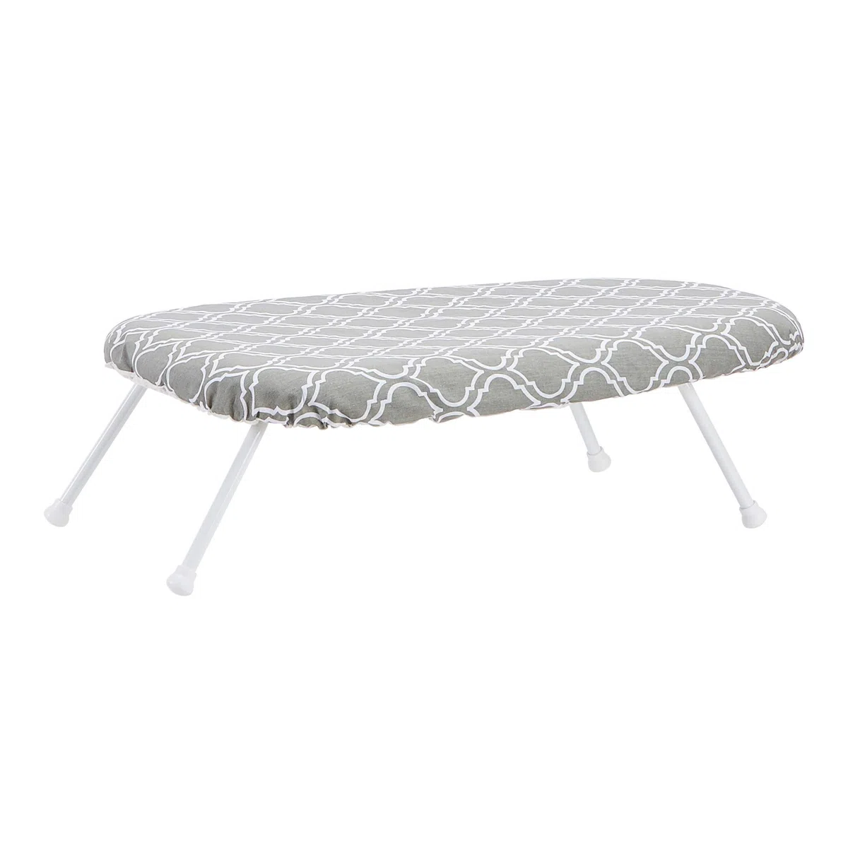 Amazon Basics Tabla de Planchar de Mesa con Patas Plegables, Funda extraíble, 60 x 36 x 18 cm, Enrejado, Chevrón