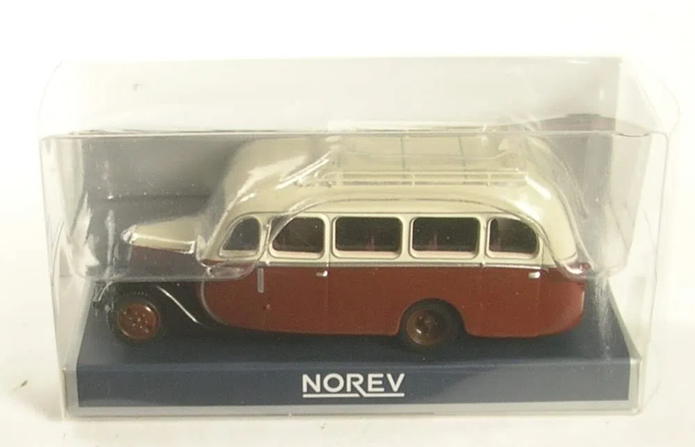 Norev-Citroën U23 Autocar 1947 Crème et Marron 1/87 Miniatura, Color Azul, (159923)