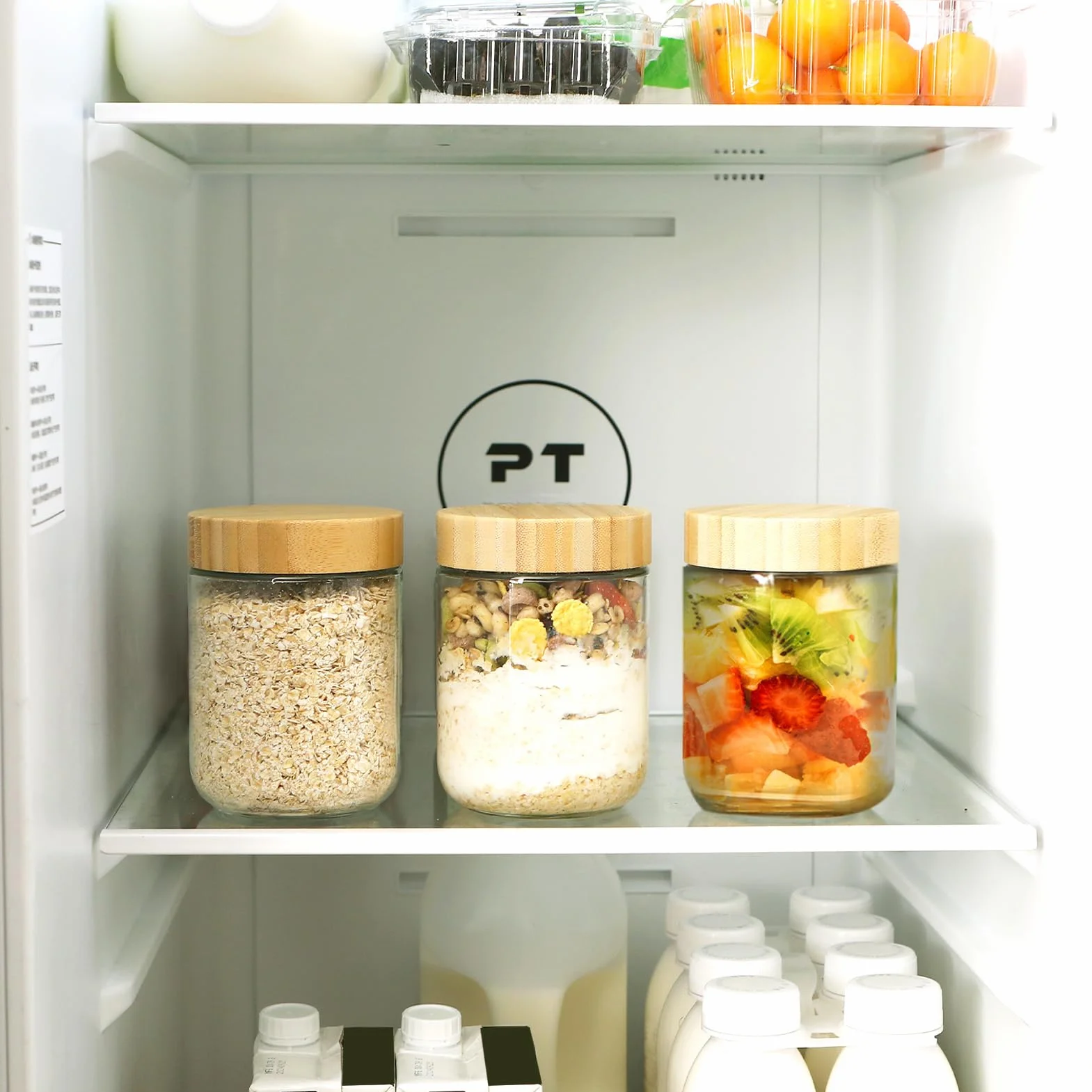 4 Tarros de Comida Preparada 500ml Tarros de Avena con Tapa, 16oz Tarros de Cristal con Tapa de Rosca, Bote Cristal Hermetico para Yogur,Batido,Avena,Mermelada,Especias,Preparación de Comidas