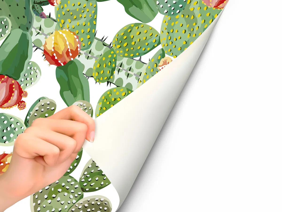 Pegatinas Vinilo para Frigorífico Cactus | 185x60cm | Adhesivo Resistente y de Fácil Aplicación | Pegatina Adhesiva Decorativa de Diseño Elegante