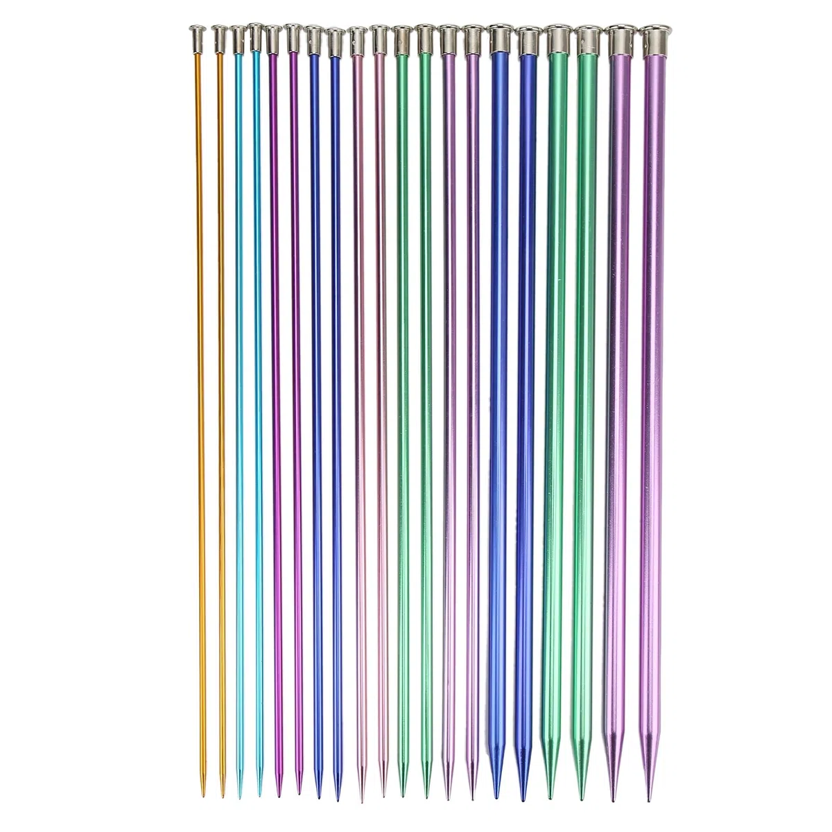 Juego de agujas de tejer de colores 35 cm de largo Juego de agujases de tejer para suéter agujas de punto único superlargas agujases de tejer de metal rectas 3-10mm Para Proyectos De Tejido Bufandas