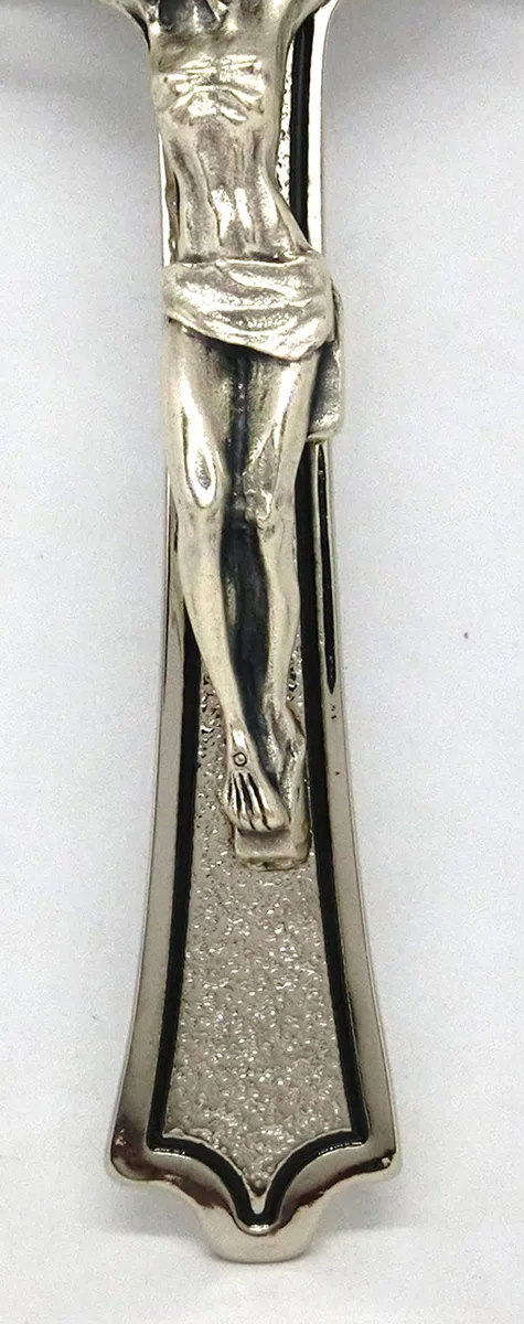 GTBITALY 10.287.11 Cruz de San Benito moldeada esmaltada con línea negra con caja de regalo y oración en 3 idiomas 20 cm sacerdote exorcista exorcismo religiosa iglesia