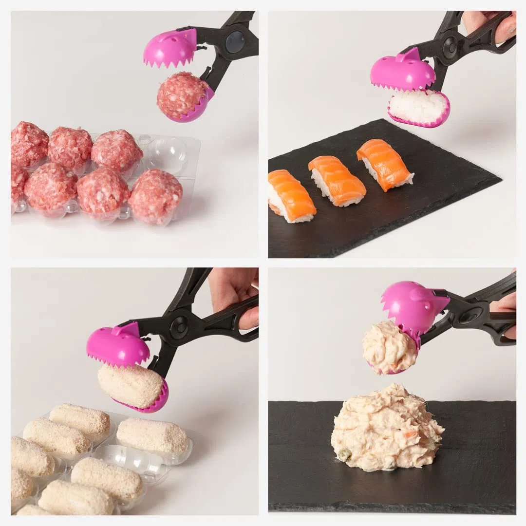 La Croquetera Pack- Utensilio Multiusos Color Pistacho - 4 moldes Intercambiables para masas + Pack 20 Bandejas conservación - 100% español : Patentado y Fabricado en España