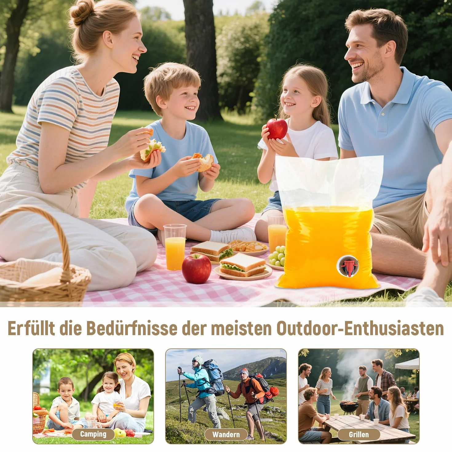 Bag-in-Box Sets Bolsa de 5L 10 Unidades en Caja Reutilizable Rellenable Transparente Adecuado para Contenedores de Bebidas en Caja con Grifo para Picnic Camping Senderismo(5L)