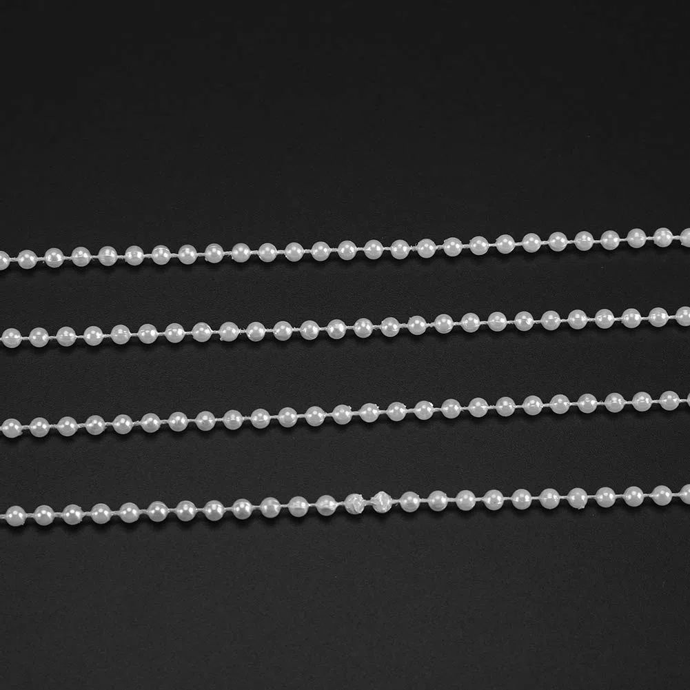 40M Rollos De Cuentas, 4Mm De Diámetro Artificial Cadena De Cuentas De Arte De Bricolaje Adornos Adornos Cortina Rollo De Cuentas para La Boda Evento Festival Fiesta Decoración(Beige)
