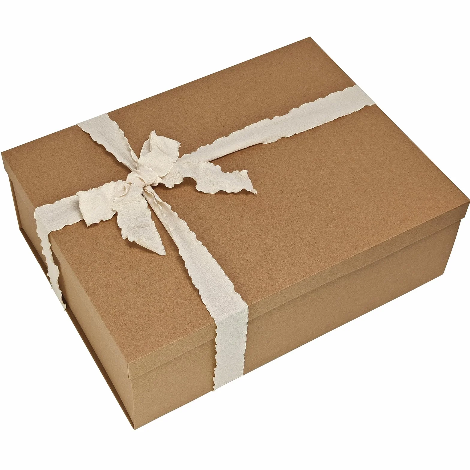 Tekhoho Caja de Regalo Grande Kraft 44x33x14cm, Caja de Regalo Rectangular Premium con Tapa para Presentes, Empaque de Regalo Navidad Boda Cumpleaños Fiesta, Estilo Rústico.