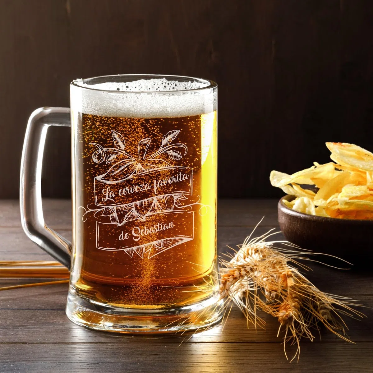 Maverton - Jarra De Cerveza Personalizada - Regalos San Valentin Hombre - Regalos Originales Para Hombre - Perfecto Para Padre Abuelo Marido Beer Lover - 500ml Con Grabado