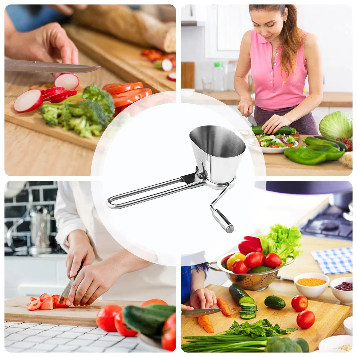 Cortadora De Perejil,Picador Pequeño De Alimentos - Procesador De Alimentos Molinillo Utensilio De Cocina Para Nueces Ajo Picado Preparación De Comidas Restaurante Hogar