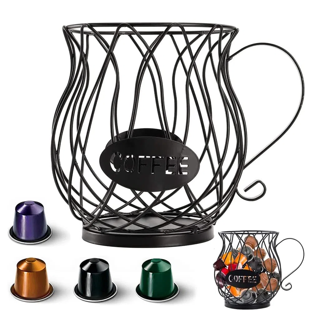 Canasta de Almacenamiento de Café, Cesta de Cápsulas de Café, Cesta Almacenamiento Cápsulas, Café Soporte, Dispensador Capsulas de Café, Almacenamiento de Cápsulas de Café para Cápsulas de Café (A)