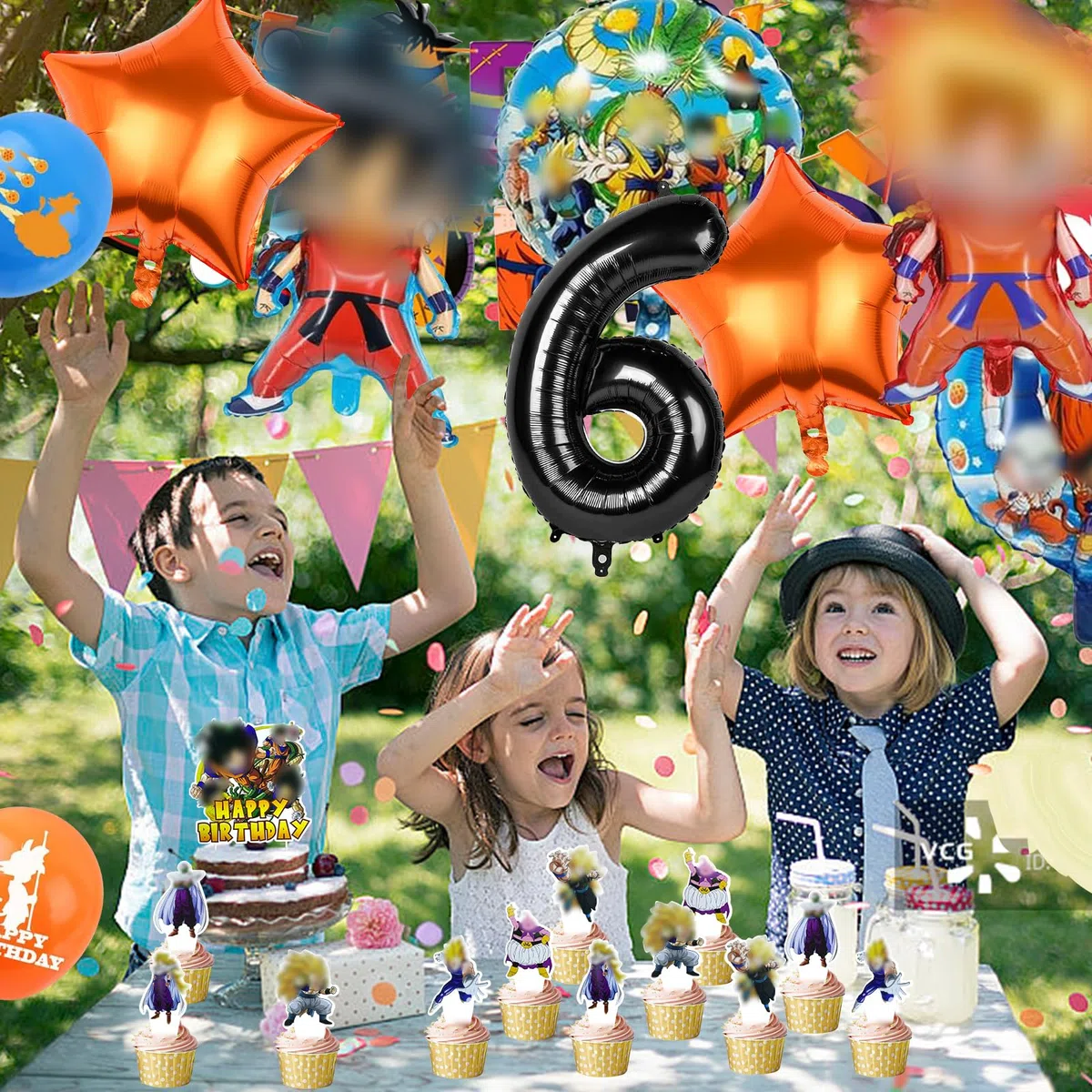 37 Piezas Set de Cumpleaños Dragnball 6 Años Niño, Decoracion Cumpleaños Dragnball Globos de Infantil, Decoración Globos para Fiesta de Niños