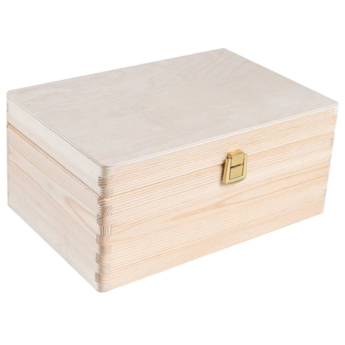 Creative DECO Grande Caja Madera Decorativa Almacenaje con Tapa y Cierre | 30 x 20 x 14 cm (+/-1cm) | Cofre Decoración Decoupage Pascua | Objetos de Valor, Juguetes, Documentos | EN BRUTO SIN LIJAR